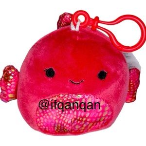 NWT Barella the Red Beta Fish Squishmallow Clip